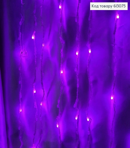 Гирлянда Водопад белая проволока 3*2 м 240 LED фиолетовая 613075 фото 3