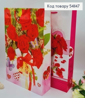 Пакет паперовий, "Букети квітів з мереживом", в асорт. 40*31*12см 541147 фото