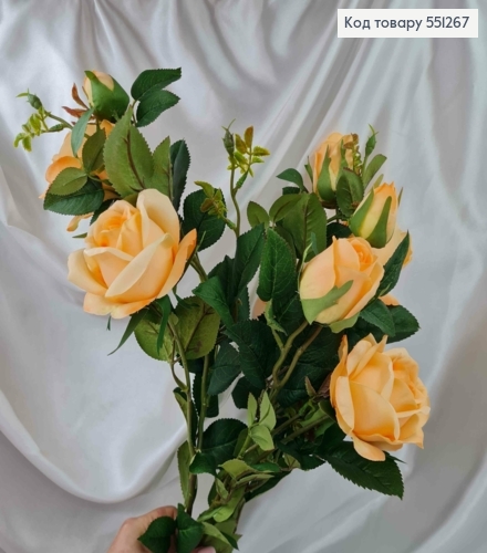 Композиция "Веточка с персиковыми розами" высотой 55см (очень красивые, как живые) 551267 фото 1