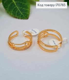Перстень, "Вдача" зі шпильочкою, в камінцях , Xuping 18K 170783 фото