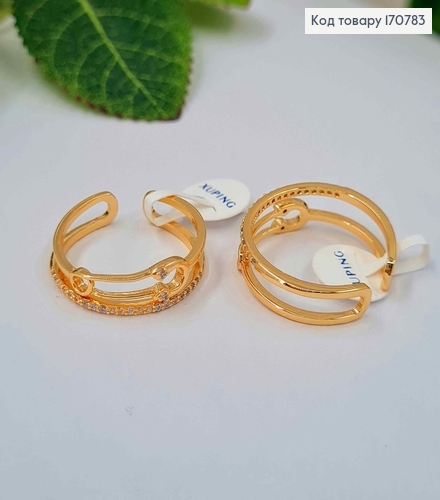 Перстень, "Вдача" зі шпильочкою, в камінцях , Xuping 18K 170783 фото 1