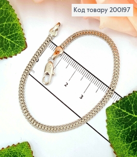 Браслет родованный, плетение Питон, шир. 3мм, дл. 19см, Xuping 18K 200197 фото