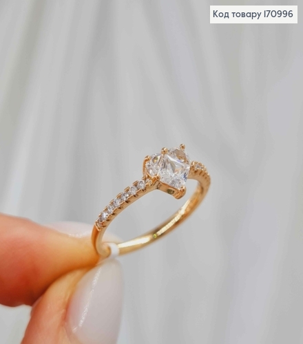 Перстень "Серце бажання" оздоблене камінцями, Xuping 18К 170996 фото 3