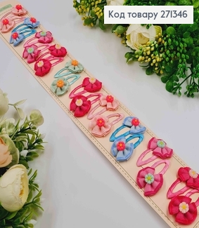 Набор детских заколок, тик-так, с цветочками, 20 шт/наб. 271346 фото