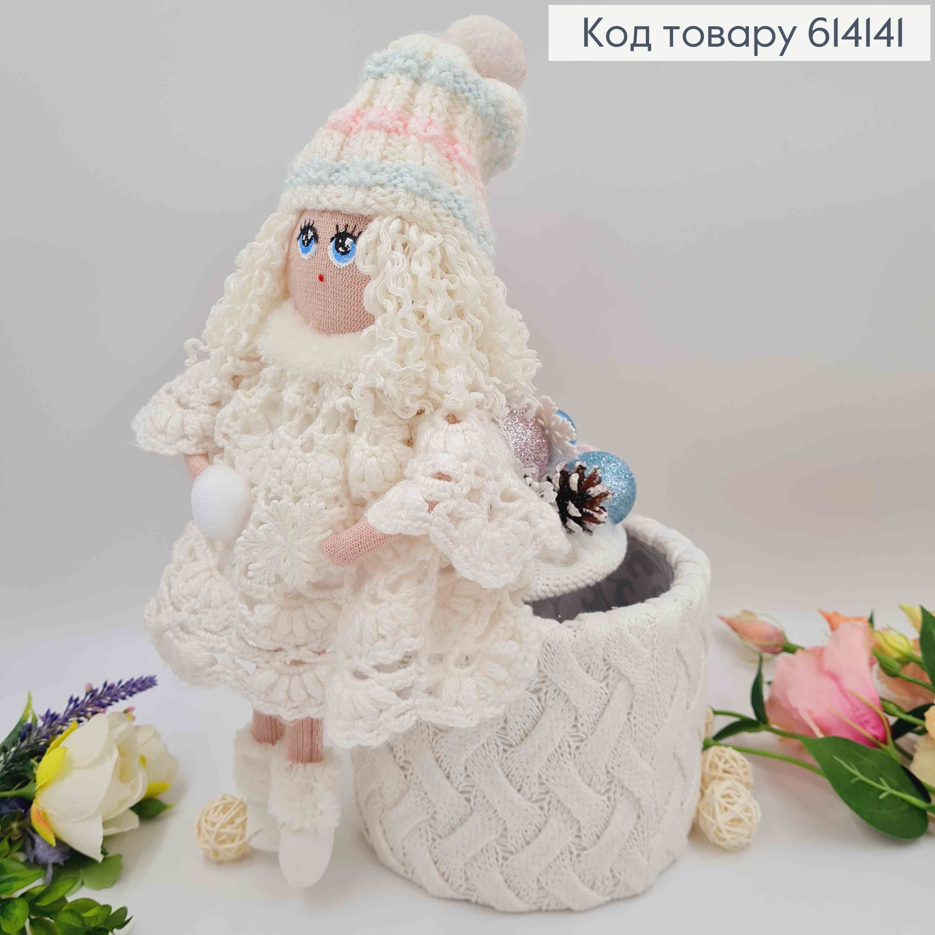 Декоративная коробка 14*17см, МОЛОЧНАЯ, с декорированной крышкой с девочкой, 24см, ручная работа, Украина. 614141 фото 2