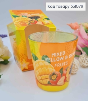 Аромасвічка стакан Tropical twist (MIXED YELLOW & ORANGE FFUITS), 115г/30годин  горіння,Польща 331079 фото