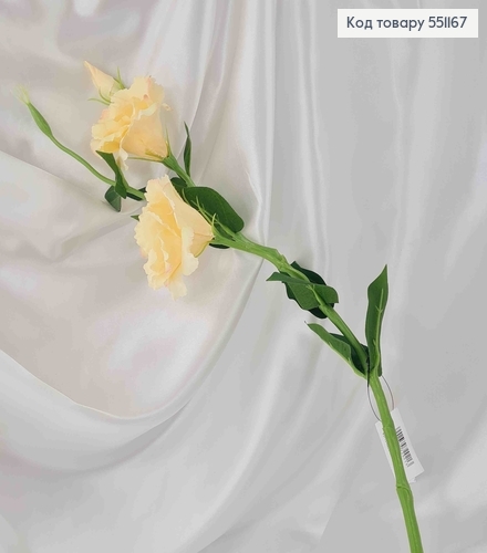 Искусственный цветок Эустомы, АИВОРИ, 2 цветка + 1 бутон, на металлическом стержне, 66см 551167 фото 2