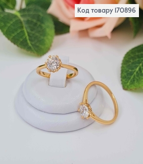 Перстень, "Цвітіння" з камінцем, Xuping 18К  170896 фото