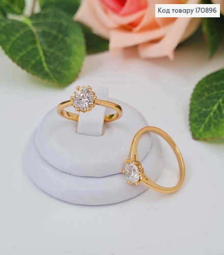 Перстень, "Цвітіння" з камінцем, Xuping 18К  170896 фото 1