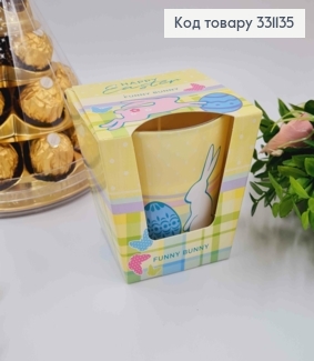 Аромасвічка стакан, HAPPY EASTER, funny bunny, 115г/ 30год., Польща 331135 фото