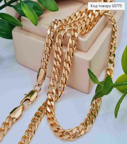 Цепочка ПАНЦИРНОЕ плетение, ширина 5мм, длина 55см, Xuping 18K 121775 фото 1