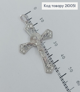 Крестик с камнями  4х3см родироване медзолото Xuping 210051 фото