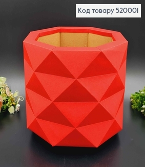 Коробка багатограннна,  Червоного кольору, 18*22см 520001 фото