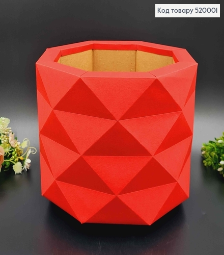 Коробка багатограннна,  Червоного кольору, 18*22см 520001 фото 1