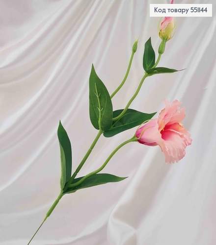 Штучна квітка, гілочка Еустоми, світло-рожевого кольору, на металевому стержні, 47см 551144 фото 1
