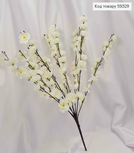 Штучна композиція Сакура з Кремовими квіточками (9 гілочок), висота 53см 551329 фото 1