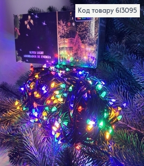 Гірлянда лампочка конус чорний  дріт 31м 500 LED кольорова 613095 фото