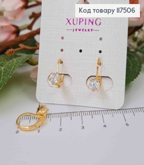 Сережки з Блискучим камінчиком (5мм), 1,5см, Xuping 18К 117506 фото