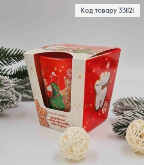 Аромасвічка стакан Christmas Sweets (gingerbread cookies with vanilla colored glaze) ,115г/ 30год.,  331121 фото