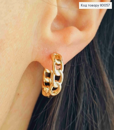 Серьги кольца "Цепочки", диаметр 1,9см, Xuping 18K 110057 фото 2