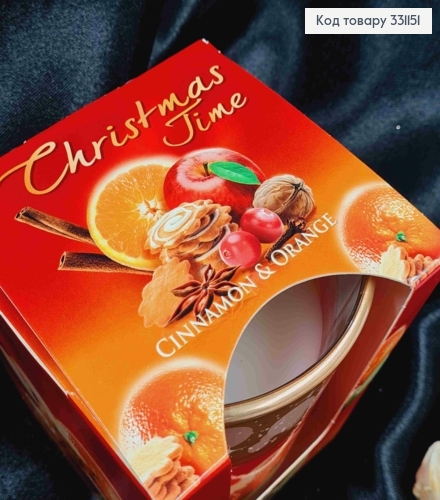 Аромасвічка стакан ''CINNAMON & ORANGE", Christmas Time, 115г/ 30год., BARTEK CANDLES, Poland 331151 фото 2