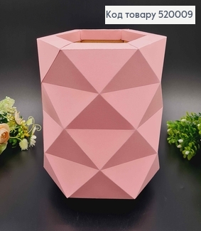 Коробка багатогранна,  Рожевого кольору, 18*15см 520009 фото