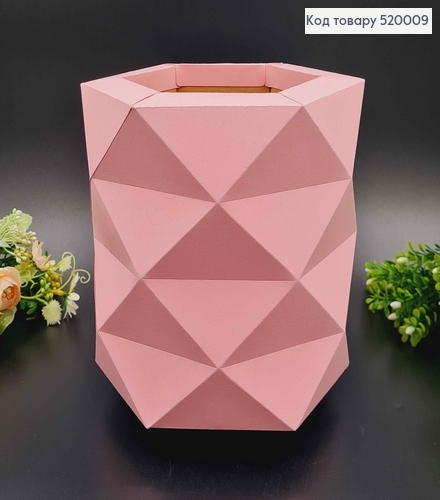 Коробка багатогранна,  Рожевого кольору, 18*15см 520009 фото 1