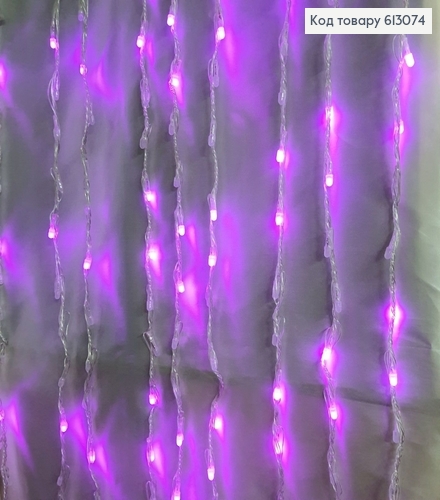 Гирлянда Водопад белая проволока 3*2 м 240 LED розовая 613074 фото 3