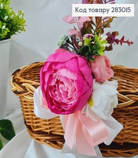 Декоративная повязка для корзины цветок Розового оттенка 18*14см на завязках фото