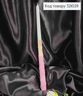 Свічка рожева з Ангелочком, 30см, Польща 321029 фото