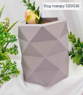 Коробка багатогранна, СІРОГО кольору, діаметр 16см, висота 18см,глибина 9см, УКРАЇНА 520026 фото
