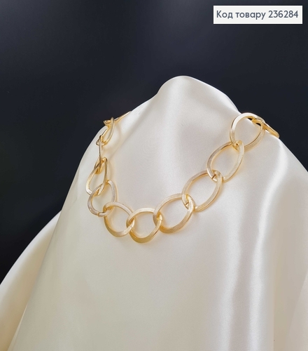 Біжутерія на шию (довжина 40+5см) чокер золотого кольору "Широка цепочка" Fashion Jewelry 236284 фото 1