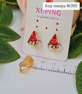 Серьги кольца 1,1см, "Клостик Арбузчика" 1,3см, Xuping 18K 116395 фото