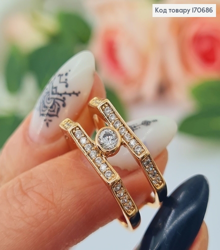Перстень "Величний" з камінцями, Xuping 18К 170686 фото 2