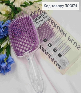 Щетка для волос прямоугольная прозрачная+ЛАВАНДОВАЯ, "HollowComb" Superbrush Plus, 21*8см 300174 фото