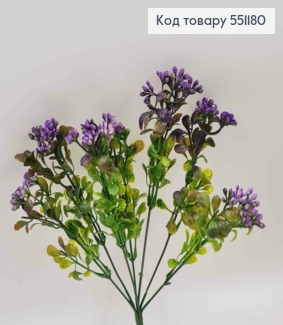 Искусственный цветок каланхоэ Фиолетовый, пластик, из 7 веточек на металлическом стержне, 30см 551180 фото