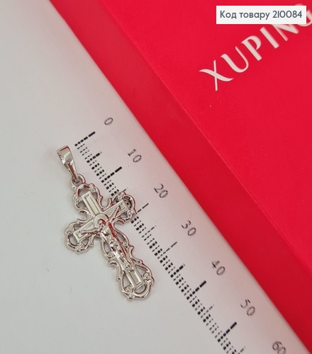 Крестик с распятием 2,7х1,8 см родированное  Xuping 210084 фото 1