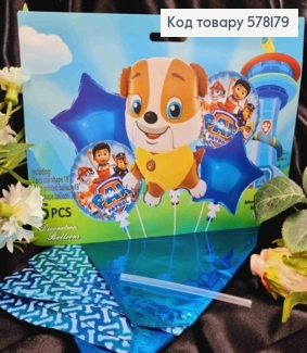 Набор фольгированных шаров, "PAW Patrol", Звезды (2шт), Круглые (2шт), PAW Patrol (1шт/30'') 578179 фото