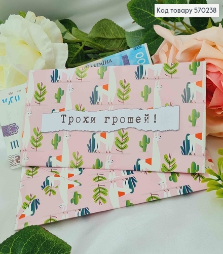 Подарунковий конверт "Трохи грошей!"  8*16,5см , ціна за 1шт, Україна 570720 фото 1
