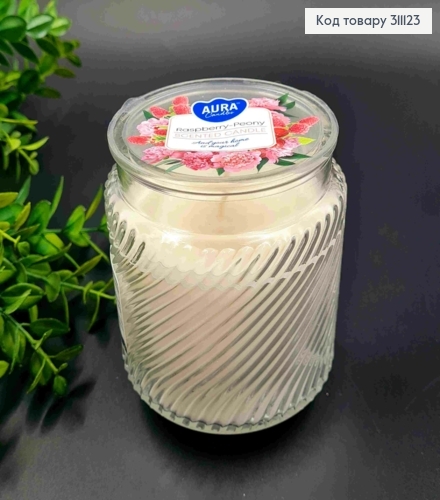 Арома свеча стакан AURA "Raspberry - Peony", 250 г/40 часов, AC-001-372 311123 фото 1
