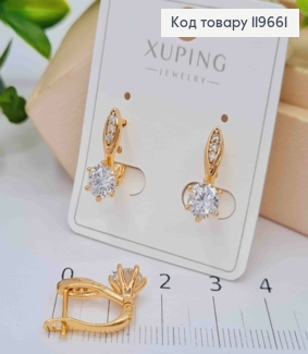 Серьги с Блестящим камнем, дл. 1,7см, английская застежка, Xuping 18К 119661 фото
