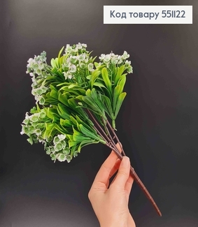 Штучна квітка, 5 гілочок, Конвалія, омбре Фіолетово-біле, на металевому стержні, 35см 551122 фото