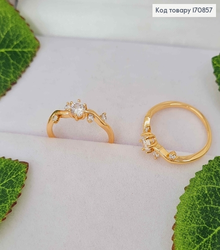 Перстень, "Квітучі Ліани" з камінцями, Xuping 18K 170857 фото 1