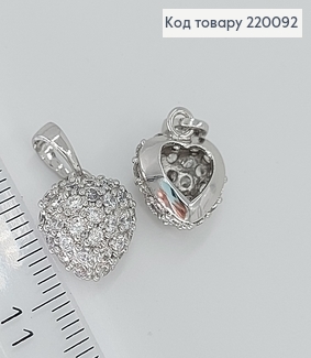 Кулон Серце в камінцях 1,2*1см родоване медзолото Xuping 220092 фото