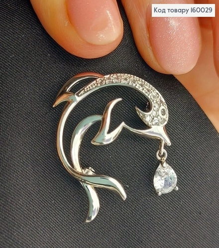Брош дельфин  с камнями      Xuping 160029 фото 4
