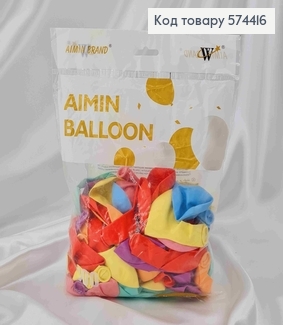 Повітряні кулі Aimin balloon, кольорові матові 100шт/уп. 574416 фото
