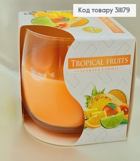 Аромасвічка стакан BISPOL Тропічні фрукти 130 г/24 годин, 71-71 312030 фото