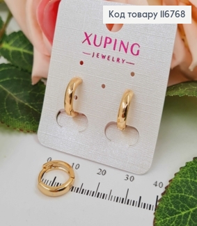 Сережки кільця 1,1см, класичні, Xuping 18K 116768 фото