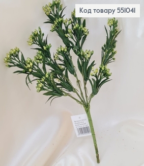 Штучна квітка мімоза зелена пластик з 5 гілочок 32см 551041 фото