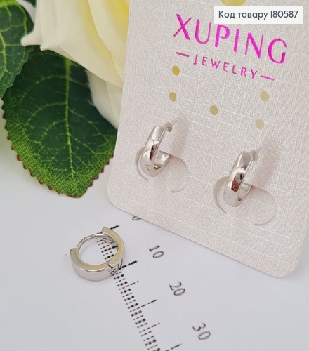 Серьги кольца 1,1см, родированые Xuping 180587 фото 1